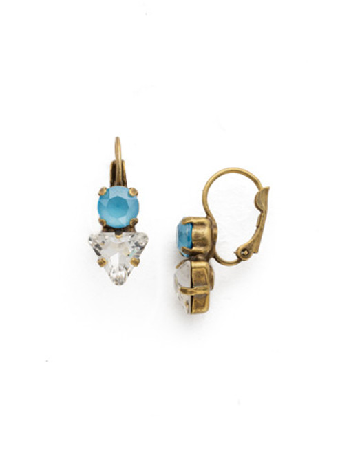 Sorrelli DENIM BLUE - Crystal Dangle Earrings ~ EDM53AGSMR | Adares Boutique
