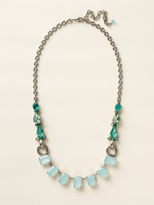 Sorrelli Sea Glass- Multi- Cut Crystal Long Strand Necklace~ NCY11ASSGL | Adares Boutique