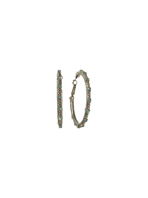 SORRELLI AEGEAN SEA - Large Crystal Hoop Earrings ~ EBZ4ASAES 