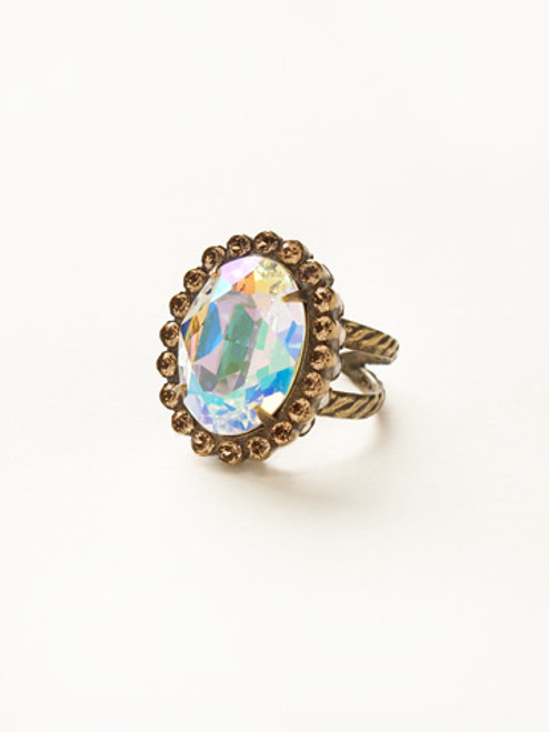 Sorrelli Amaretto- Glamorous Oval-Cut Cocktail Ring~ RBT68AGAMA | Adares Boutique