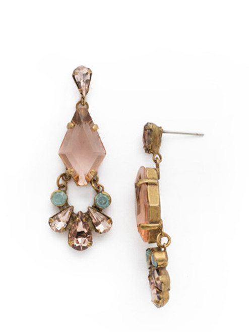SORRELLI APRICOT AGATE- Crystal Dangle Earrings~ EDK66AGAP | Adares Boutique