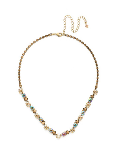 Sorrelli NEUTRAL TERRITORY - Dazzling Diamonds Line Necklace ~ NDN36AGNT  | Adares Boutique