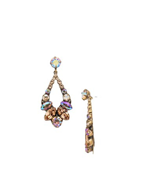Sorrelli NEUTRAL TERRITORY- Navette and Round Crystal Adornment Dangle Earrings ~ EDA53AGNT