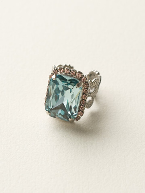 Sorrelli Sky Blue Peach Crystal  Ring~ RCF9ASSKY | Adares Boutique