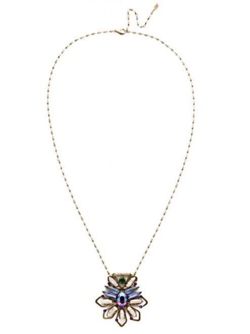 Sorrelli GAME OF JEWEL TONES- Nymeria Crystal Pendant Necklace~ NEF12AGGOT | Adare's Boutique