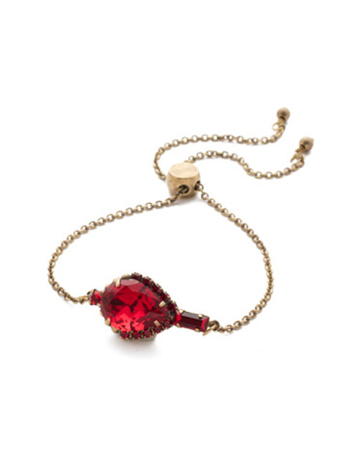 Sorrelli Sansa Red  Lysa Crystal Slider Bracelet~BEF2AGSNR | Adares Boutique