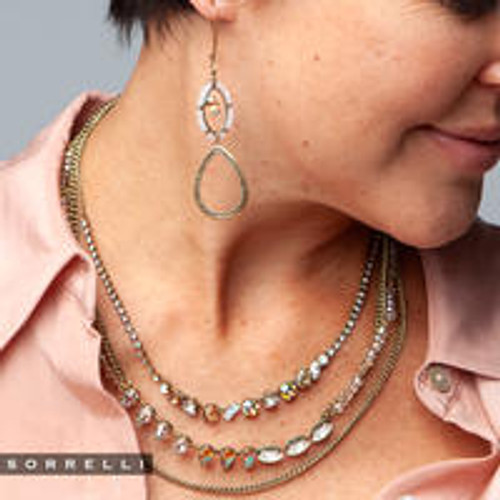 Sorrelli Rocky Beach Fabienne Layered Crystal Necklace~NEK30AGROB | Adares Boutique