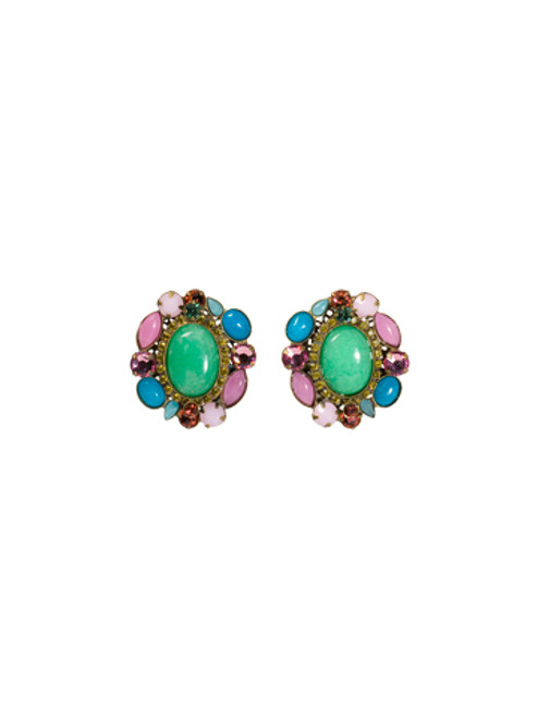 Sorrelli HAPPY BIRTHDAY - Cluster Style Crystal Clip On Earrings~ EBP27AGHB | Adare's Boutique