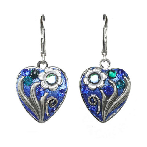 Michal Golan Cerulean Heart Earrings- S8440