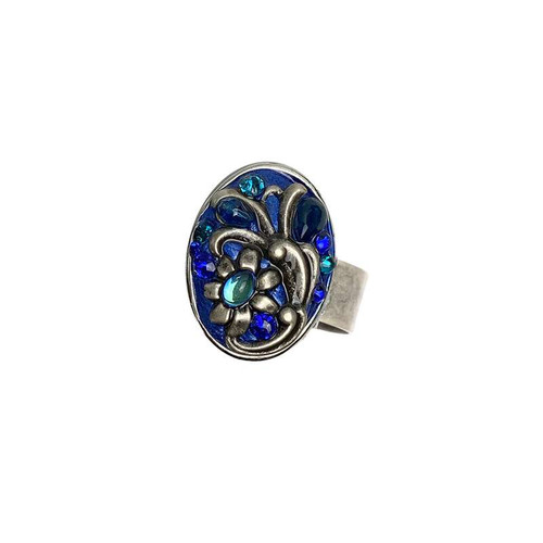 Michal Golan Cerulean Oval Adjustable Ring R8443 | Adare's Boutique