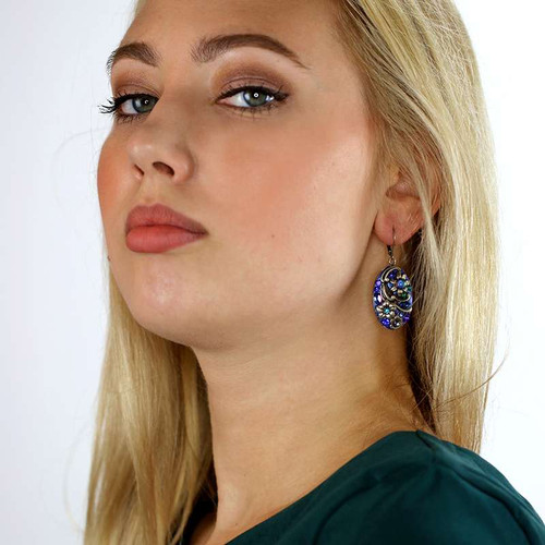 Michal Golan CERULEAN- Oval Dangling Earrings~ S8442 | Adare's Boutique