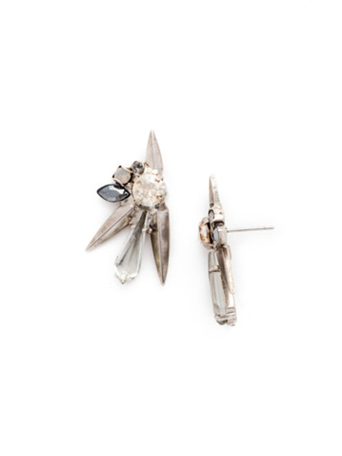 Sorrelli Gold Vermeil Crystal and Metal Spike Statement Earrings-  EDC2ASGV | Adares Boutique