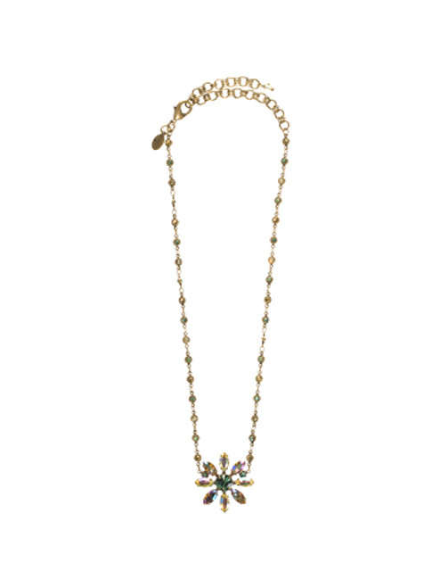 Sorrelli- Water Lily- Petite Crystal Flower Pendant Necklace~ NBP116AGWL | Adares Boutique