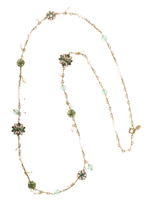 Sorrelli- Water Lily- Swarovski Crystal Long Strand Necklace~ NBP68AGWL | Adares Boutique