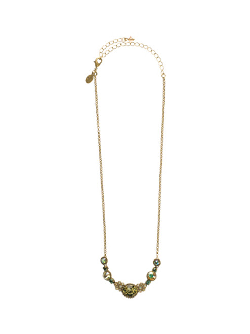 Sorrelli- Water Lily- Clustered Circular Crystal Drop Tennis Necklace~ NCJ30AGWL | Adares Boutique