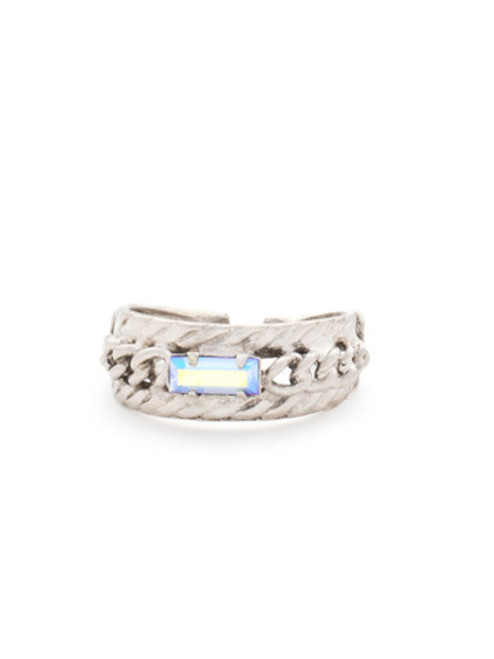 Sorrelli Ice Blue- Petite Braided Baguette Crystal Ring~ RCT28ASIB | Adares Boutique