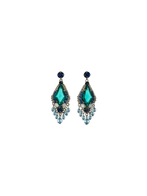 Sorrelli Electric Blue- Falling for Fringe Crystal Drop Earrings~ ECG64ASEB | Adares Boutique