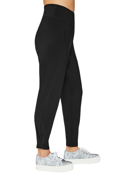 Belted Pleat Hem Jogger by Sympli~27231-Black-Side View