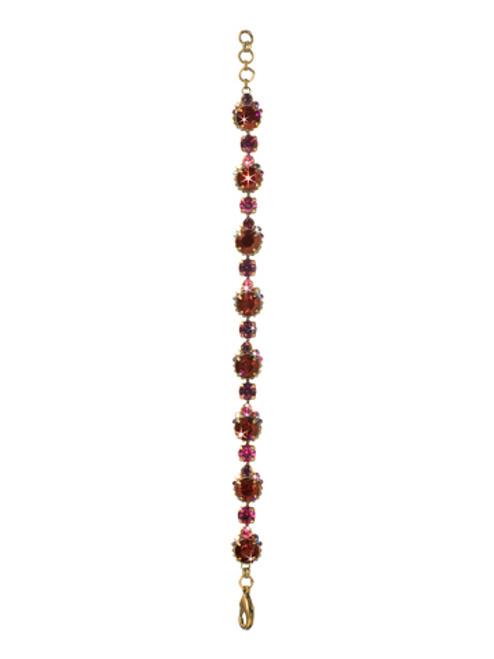 Sorrelli Pink Orchid- Embellished Crystal Cushion Cut Bracelet~ BCG3AGPOR | Adares Boutique