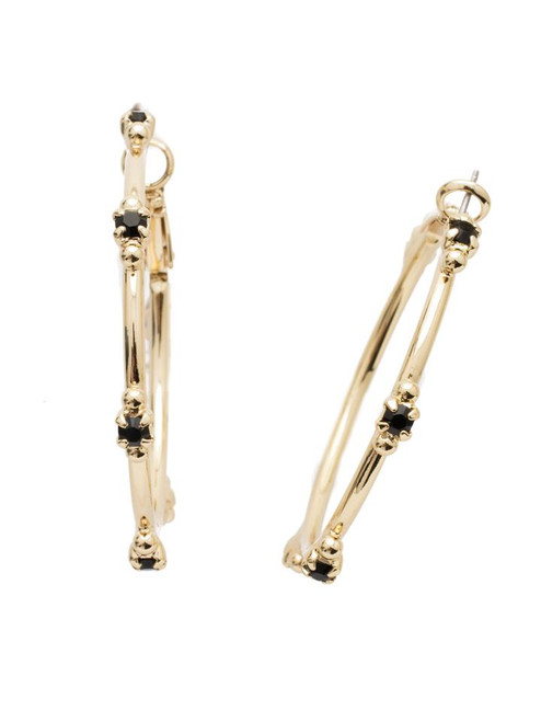 Sorrelli JET- Circlet Hoop Earrings~ EDK41BGJET | Adares Boutique