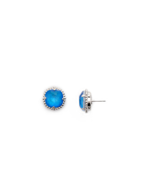 Sorrelli BLUE POPPY- Cushion-Cut Solitaire Stud Earrings~ EBX10PDBPY