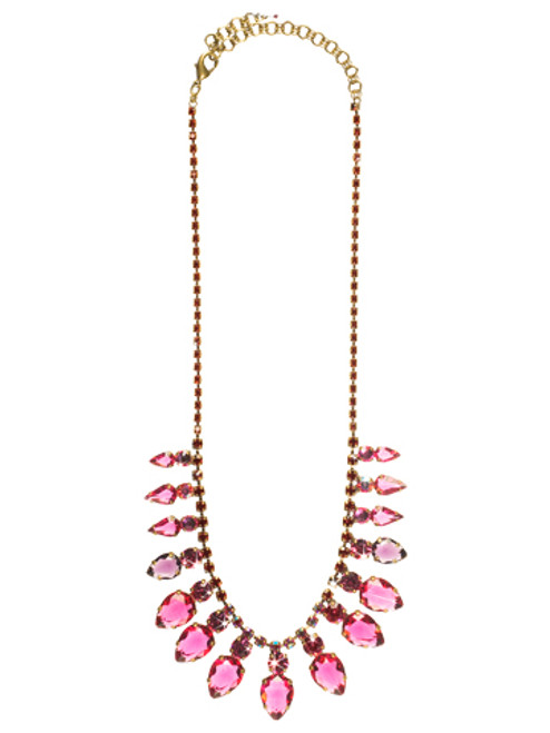 Sorrelli Pink Orchid- Light Up Your Life Bib Necklace~ NCP2AGPOR | Adares Boutique