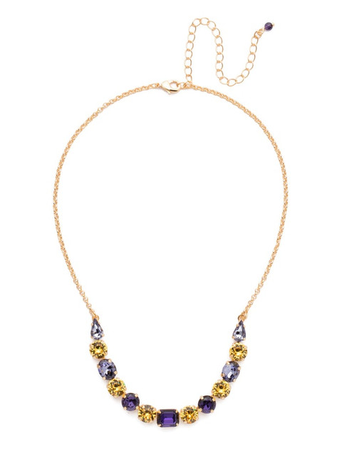 Sorrelli LOVE PURPLE- Tansy Half Line Tennis Necklace ~ NDQ14BGLPU