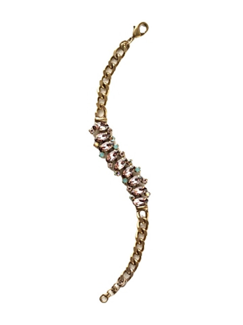 Sorrelli SANGRIA - Crystal Navette and Chain Line Bracelet~ BDA3AGSAN 