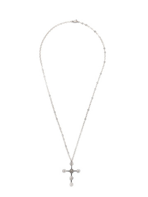 Sorrelli CRYSTAL- Logan Cross Pendant Necklace~ NEX3PDCRY 