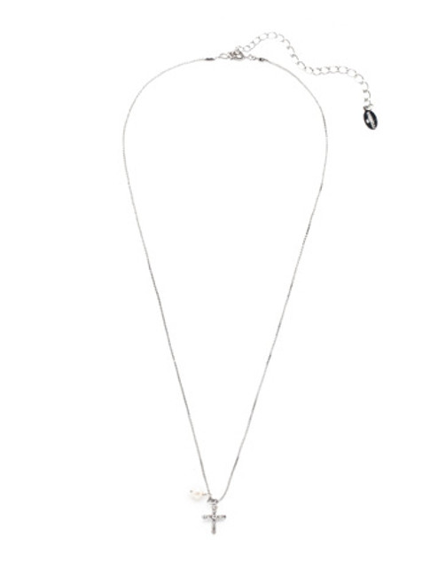 Sorrelli CRYSTAL- Joelle Cross Pendant Necklace~ NEX8PDCRY