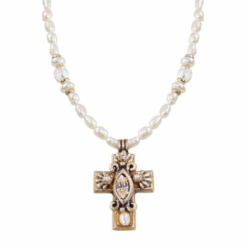 Michal Golan Small Gold Cross Necklace~N789