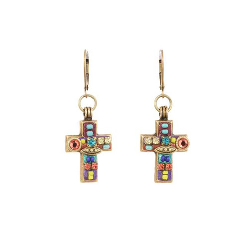 Michal Golan MULTI BRIGHT- Cross Earrings~ S6343  | Adare's Boutique