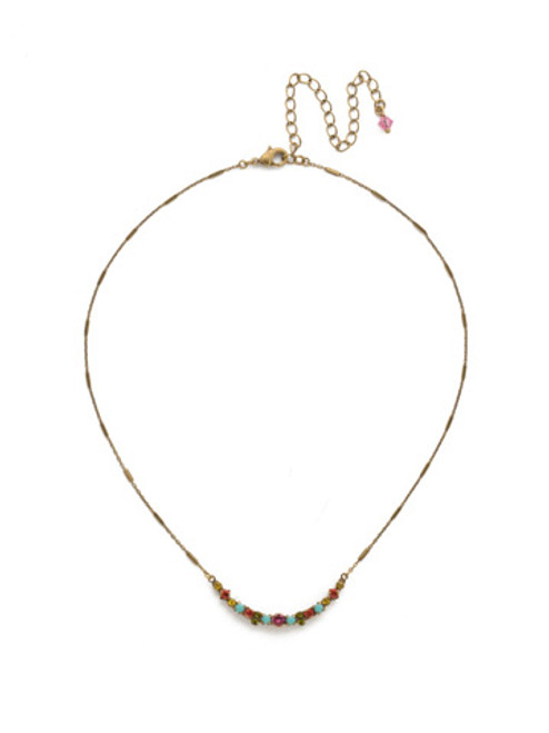 Sorrelli BOTANICAL BRIGHTS- Simple Crystal Necklace ~ NDR2AGBOT