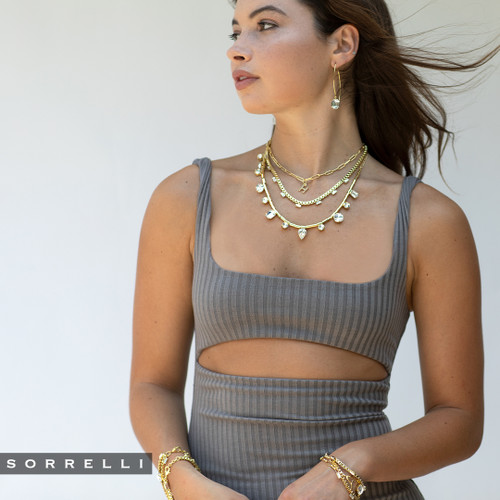 Sorrelli CRYSTAL -Janelle Chunky Tennis Necklace ~ 4NEZ4BGCRY | Adare's Boutique