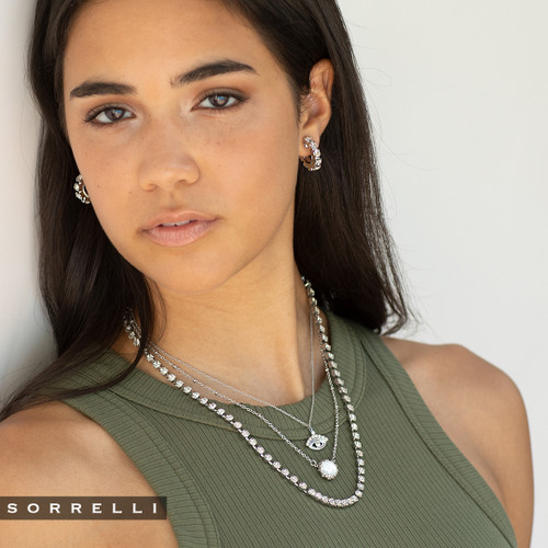 Sorrelli CRYSTAL- Marnie Tennis Necklace ~ NFA2PDCRY