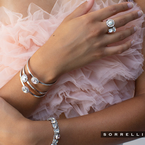 Sorrelli SNOW BUNNY - Haute Halo Stacked Cuff Bracelet~ BEY10PDSNB