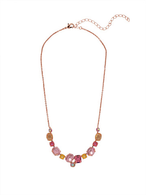 Sorrelli PINK PINEAPPLE- Claudia Tennis Necklace ~ NFF222RGPPN
