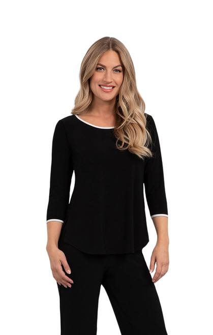 Tipped Go To T by Sympli -22110CB-Black/Ivory-Front View|Adare's Boutique