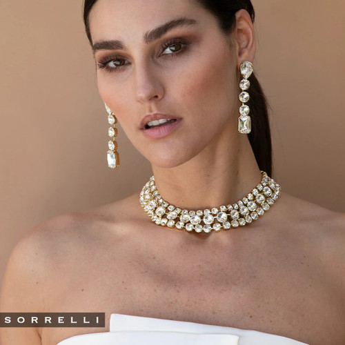Sorrelli CRYSTAL - Lucille Statement Earrings~ 4EFL3BGCRY|Adare's Boutique