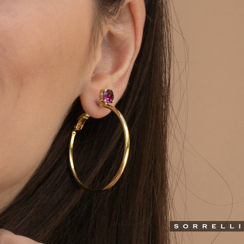 Sorrelli MERLOT - Mini Serafina Hoop Earrings ~ EFJ1BGMRL | Adare's Boutique