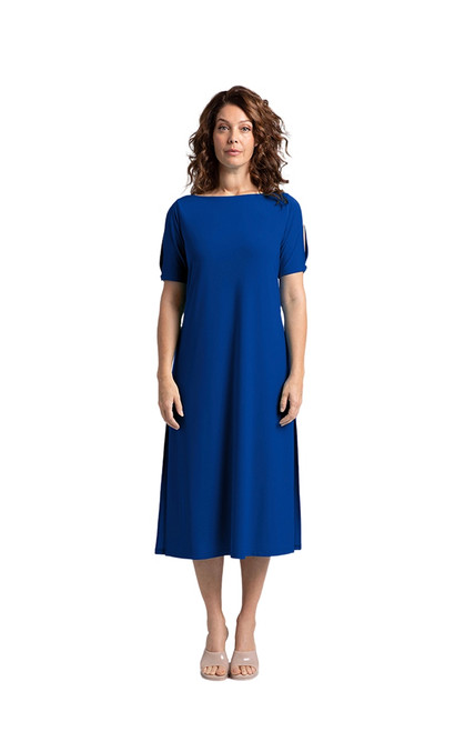 Boat Neck T Shirt Dress by Sympli-28172-Twilight-Front View|Adare's Boutique