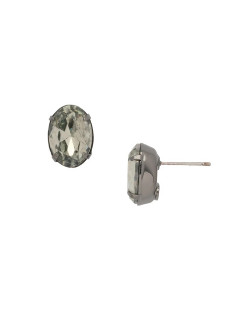Sorrelli BLACK DIAMOND- Oval Cut Stud Earrings ~ EFL14GMBD | Adare's Boutique