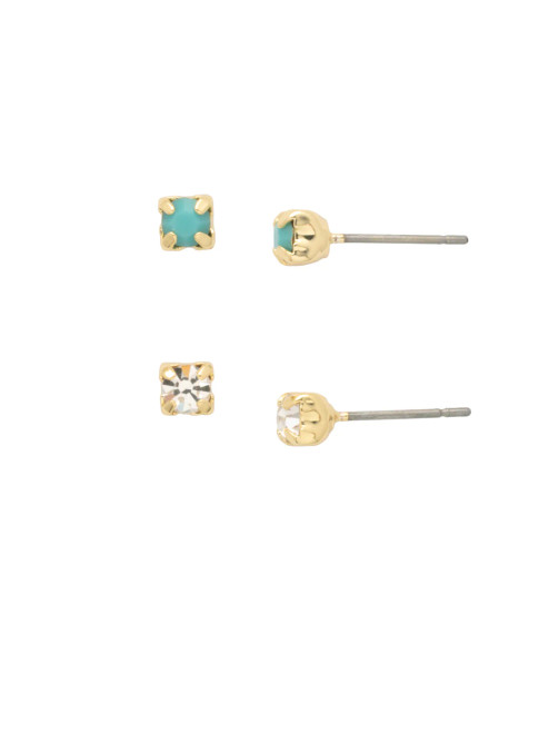 Sorrelli SANTORINI- June Stud Earrings Set ~ EFM6BGSTO | Adare's Boutique