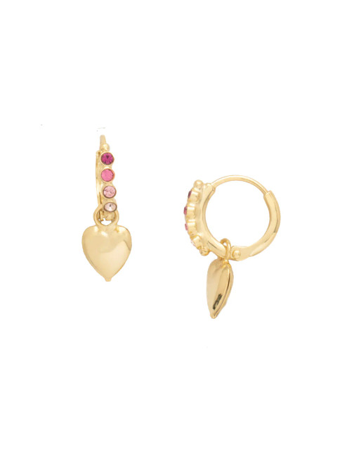 Sorrelli BIG FLIRT - Mini Heart Embellished Huggie Hoop Earrings ~ EFN16BGBFL | Adare's Boutique