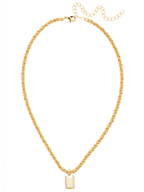 Sorrelli CRYSTAL-AURORA BOREALIS - Emerald Rope Chain Pendant Necklace ~ NCT110BGCAB | Adare's Boutique