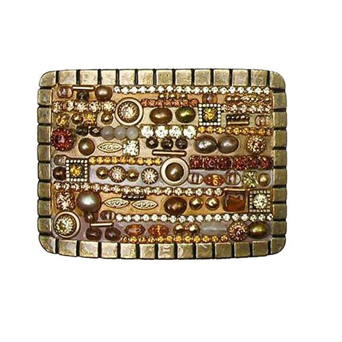 MICHAL GOLAN ~ Citrine and Crystal Mosaic Belt Buckle ~ BB25 | Adare's Boutique