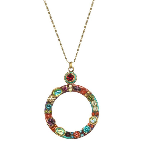 Michal Golan MULTI BRIGHT - Small Open Circle Pendant Necklace -N1806 | Adare's Boutique
