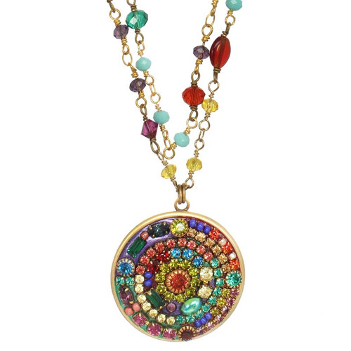 Michal Golan MULTI BRIGHT - Medallion Multi Strand Necklace ~ N3876 | Adare's Boutique