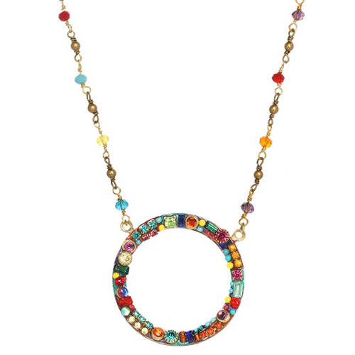 Michal Golan MULTI BRIGHT - Thin Open Circle Necklace ~ N3888 | Adare's Boutique