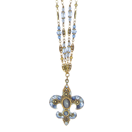 Michal Golan BLUEBELL- Fleur De Lis Necklace ~ N2890  | Adare's Boutique